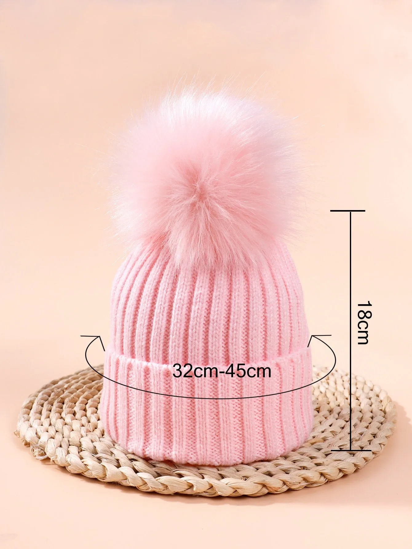 Toddler Girls Pom Pom Knit Hat