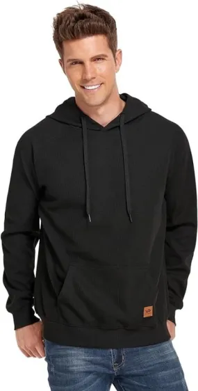 VICT POPU Hoodies For Men UK Jumpers Pullover Hooded Sweatshirts Plaid Jacquard Long Sleeve Drawstring Work Hipster Casual Hoodie