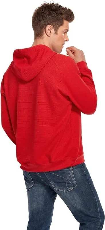VICT POPU Hoodies For Men UK Jumpers Pullover Hooded Sweatshirts Plaid Jacquard Long Sleeve Drawstring Work Hipster Casual Hoodie