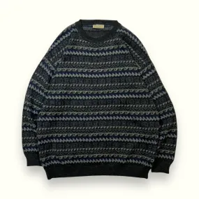 Vintage abstract grandad knit sweater (XL)