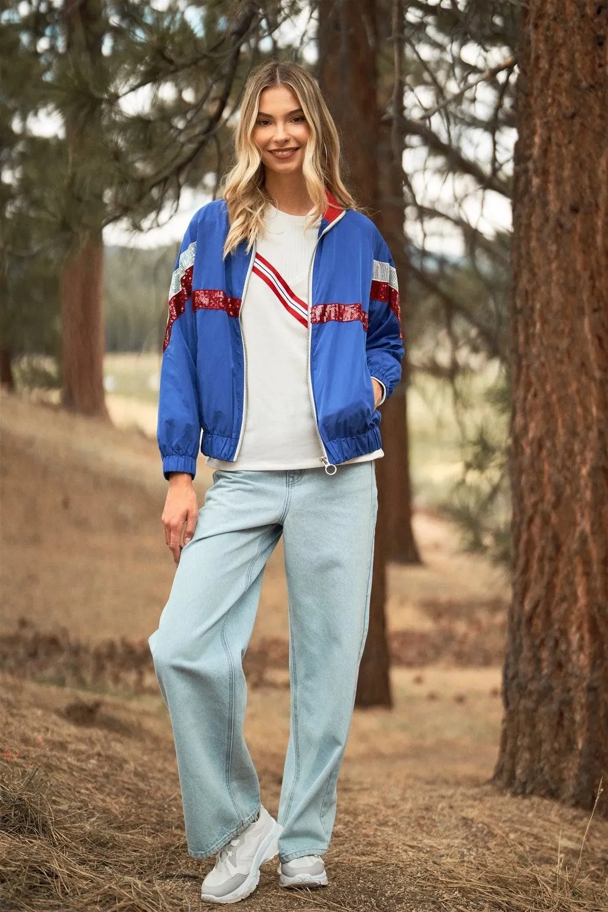 White Striped Detail Asymmetrical Shoulder Long Sleeve Sweater Top /3-2-1